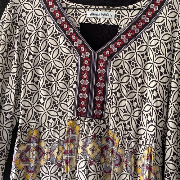 Pattern bohemian dress three-quarter length sleeves - Picture 2 of 6